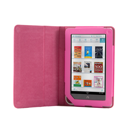 Hot Pink Leather Stand Case Cover for Nook Color Nook Tablet